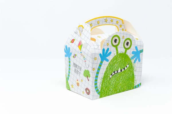 Meal Box Monster Party cartoncino compostabile 15x10x10cm