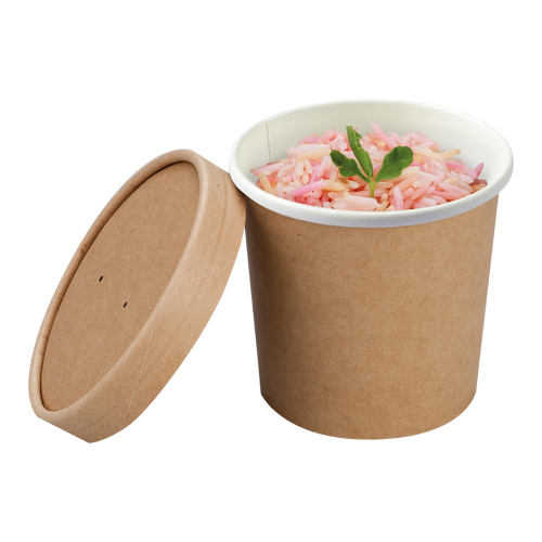 Contenitore per zuppa in cartoncino colore avana 350ml (500 pezzi)